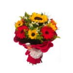 Buquê Verão com Gérberas, Girassóis e Alstroemérias