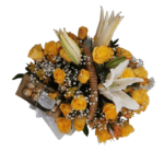 Cesta com Lírios, Rosas e Ferrero Rocher - Imagem 2