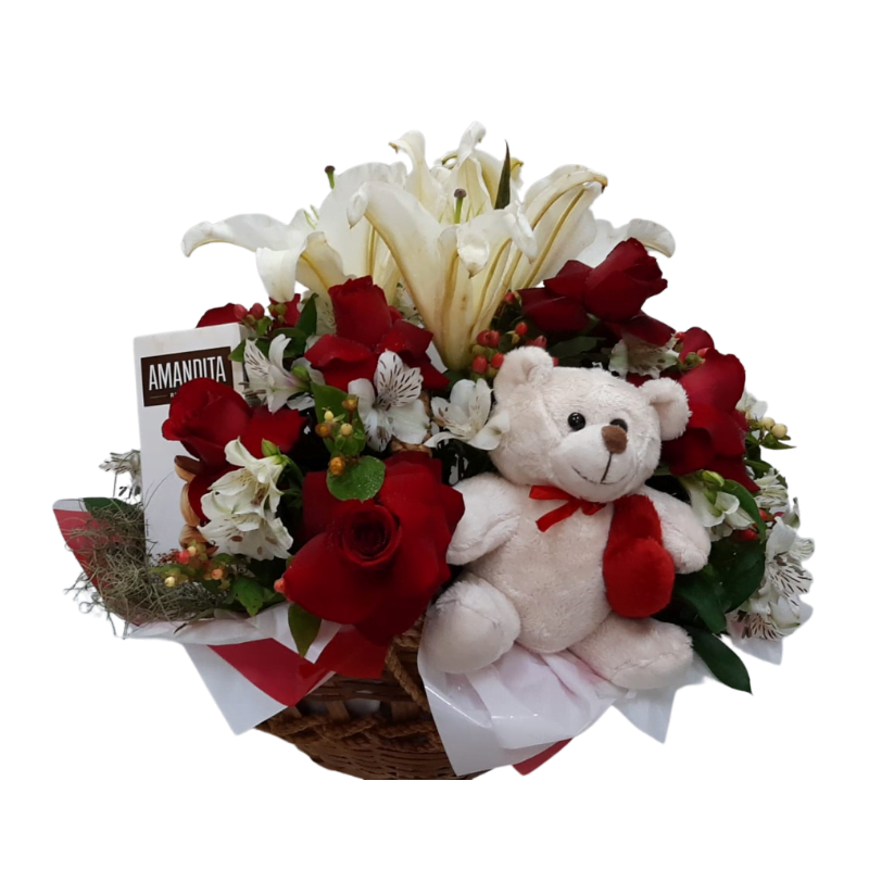 ABELAFLORES (7) Cesta Especial com Lírios