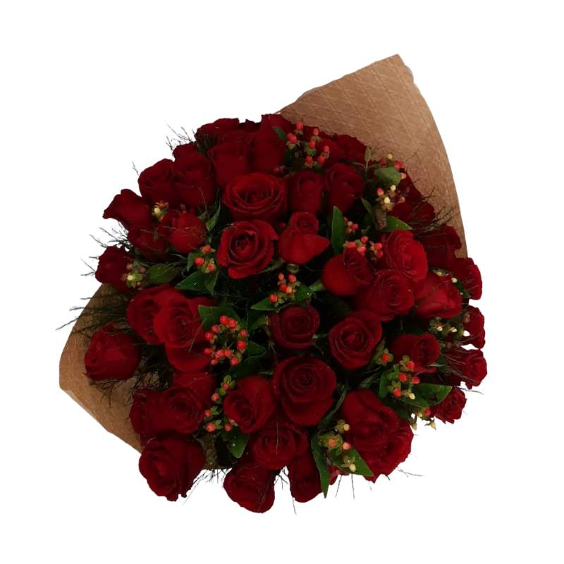 Design sem nome (1) Buquê Amore com 50 Rosas Vermelhas Especiais - Imagem 2