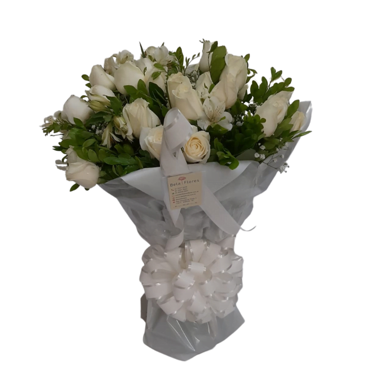 Buquê Esplendor de 48 Rosas Brancas Buquê Esplendor de Rosas