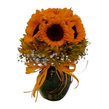 Buquê Sucesso de Girassóis na Jarra