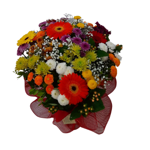 Design sem nome(4) Buquê Especial de Flores de Campo e Gérberas e chuva de prata - Imagem 2