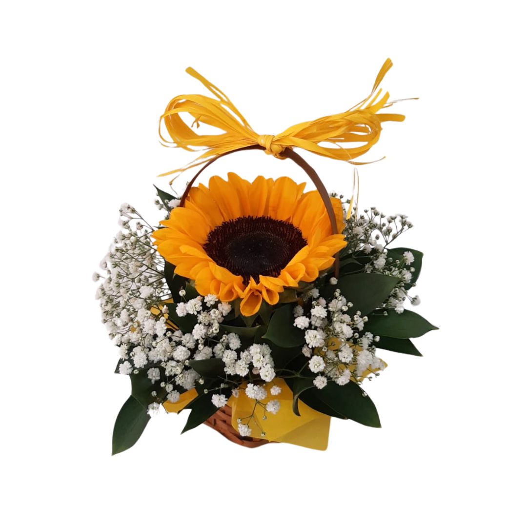 Cestinha com Girassol - 1 unidade Cestinha com Girassol - 1 unidade